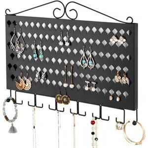 Wall Mounted Jewelry Organizer, Earring Necklace Bracelet Holder Display Hanger